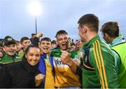 16 May 2022; Conor Doyle of Offaly celebrates after his side's victory in the Electric Ireland Leinster GAA Minor Hurling Championship Final match between Laois and Offaly at MW Hire O'Moore Park in Portlaoise, Laois. Photo by Harry Murphy/Sportsfile