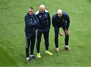 15 May 2022; Kildare manager Glenn Ryan, centre, with selectors Johnny Doyle, left, and Dermot Earley before the Leinster GAA Football Senior Championship Semi-Final match between Kildare and Westmeath at Croke Park in Dublin. Photo by Piaras Ó Mídheach/Sportsfile