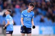 18 May 2022; Luke O'Boyle of Dublin celebrates scoring a point during the Electric Ireland Leinster GAA Minor Football Championship Final match between Dublin and Kildare at MW Hire O'Moore Park in Portlaoise, Laois. Photo by Stephen McCarthy/Sportsfile
