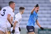 18 May 2022; David Mulqueen of Dublin celebrates his side's first goal during the Electric Ireland Leinster GAA Minor Football Championship Final match between Dublin and Kildare at MW Hire O'Moore Park in Portlaoise, Laois. Photo by Stephen McCarthy/Sportsfile