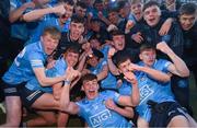 18 May 2022; Dublin players celebrate with the cup after the Electric Ireland Leinster GAA Minor Football Championship Final match between Dublin and Kildare at MW Hire O'Moore Park in Portlaoise, Laois. Photo by Stephen McCarthy/Sportsfile