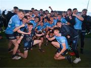 18 May 2022; Dublin players celebrate with the cup after the Electric Ireland Leinster GAA Minor Football Championship Final match between Dublin and Kildare at MW Hire O'Moore Park in Portlaoise, Laois. Photo by Stephen McCarthy/Sportsfile