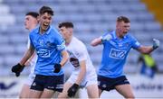 18 May 2022; Luke O'Boyle of Dublin celebrates after scoring his side's second goal during the Electric Ireland Leinster GAA Minor Football Championship Final match between Dublin and Kildare at MW Hire O'Moore Park in Portlaoise, Laois. Photo by Stephen McCarthy/Sportsfile