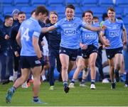 18 May 2022; Jamie McCarville and his Dublin team-mates celebrate at the final whistle of the Electric Ireland Leinster GAA Minor Football Championship Final match between Dublin and Kildare at MW Hire O'Moore Park in Portlaoise, Laois. Photo by Stephen McCarthy/Sportsfile