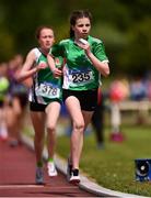19 May 2022; Niamh Moran of Davitt College Castlebar, Mayo, competing in the Minor Girls 800m event at the Irish Life Health Connacht Schools Track and Field Championships at TUS Athlone in Westmeath. Photo by Ben McShane/Sportsfile