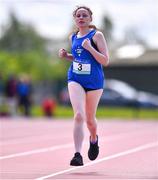 19 May 2022; Brona Mulrennan of Abbey CC, Roscommon, competing in the Senior Girls 800m event at the Irish Life Health Connacht Schools Track and Field Championships at TUS Athlone in Westmeath. Photo by Ben McShane/Sportsfile