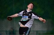 19 May 2022; Jack O'Shaughnessy of St Cuans Castleblakney, Galway, competing in the Intermediate Boys Discus event at the Irish Life Health Connacht Schools Track and Field Championships at TUS Athlone in Westmeath. Photo by Ben McShane/Sportsfile