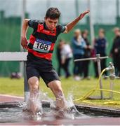 19 May 2022; Luke Wyer of Colaiste Muire Mathair, Galway, competing in the Intermediate Boys Steeplechase event at the Irish Life Health Connacht Schools Track and Field Championships at TUS Athlone in Westmeath. Photo by Ben McShane/Sportsfile