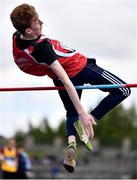 19 May 2022; Sean Liston of St Raphaels Loughrea, Galway, competing in the Intermediate Boys High Jump event at the Irish Life Health Connacht Schools Track and Field Championships at TUS Athlone in Westmeath. Photo by Ben McShane/Sportsfile