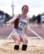 19 May 2022; Ella Lyons of Pres College Athenry, Galway, competing in the Intermediate Girls Long Jump event at the Irish Life Health Connacht Schools Track and Field Championships at TUS Athlone in Westmeath. Photo by Ben McShane/Sportsfile