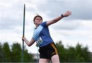 19 May 2022; Fiona Shiel of SM Strokestown, Roscommon, competing in the Senior Girls Javelin event at the Irish Life Health Connacht Schools Track and Field Championships at TUS Athlone in Westmeath. Photo by Ben McShane/Sportsfile