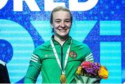 19 May 2022; Amy Broadhurst of Ireland with her gold medal after winning the Light Welterweight 63kg final bout during the IBA Women's World Boxing Championships 2022 at the Basaksehir Sports Complex in Istanbul, Turkey. Photo by IBA via Sportsfile