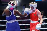 19 May 2022; Lisa O'Rourke of Ireland, right, in action against Alcinda Panguane of Mozambique in their Light Middleweight 70kg final bout during the IBA Women's World Boxing Championships 2022 at the Basaksehir Sports Complex in Istanbul, Turkey. Photo by IBA via Sportsfile