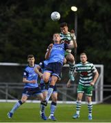 19 May 2022; Neil Farrugia of Shamrock Rovers in action against Jack Keaney of UCD during the SSE Airtricity League Premier Division match between UCD and Shamrock Rovers at UCD Bowl in Belfield, Dublin. Photo by George Tewkesbury/Sportsfile