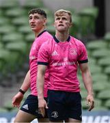 20 May 2022; Ben Murphy, right, and Cormac Foley during a Leinster Rugby Captain's Run at the Aviva Stadium in Dublin. Photo by Harry Murphy/Sportsfile