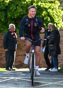 20 May 2022; Stewart Moore of Ulster arrives by bicycle before the United Rugby Championship match between Ulster and Cell C Sharks at Kingspan Stadium in Belfast. Photo by Brendan Moran/Sportsfile