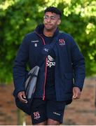 20 May 2022; Robert Baloucoune of Ulster arrives before the United Rugby Championship match between Ulster and Cell C Sharks at Kingspan Stadium in Belfast. Photo by Brendan Moran/Sportsfile