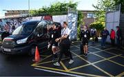 20 May 2022; Cell C Sharks players arrive before the United Rugby Championship match between Ulster and Cell C Sharks at Kingspan Stadium in Belfast. Photo by Brendan Moran/Sportsfile