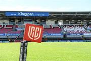 20 May 2022; United Rugby Championship side line flag before the United Rugby Championship match between Ulster and Cell C Sharks at Kingspan Stadium in Belfast. Photo by George Tewkesbury/Sportsfile