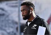 20 May 2022; Siya Kolisi of Cell C Sharks arrives before the United Rugby Championship match between Ulster and Cell C Sharks at Kingspan Stadium in Belfast. Photo by Brendan Moran/Sportsfile