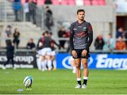 20 May 2022; Curwin Bosch of Cell C Sharks during the warm up before the United Rugby Championship match between Ulster and Cell C Sharks at Kingspan Stadium in Belfast. Photo by George Tewkesbury/Sportsfile