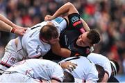 20 May 2022; Duane Vermeulen of Ulster and Curwin Bosch of Cell C Sharks tussle during a ruck during the United Rugby Championship match between Ulster and Cell C Sharks at Kingspan Stadium in Belfast. Photo by Brendan Moran/Sportsfile