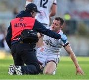 20 May 2022; Michael Lowry of Ulster receives medical treatment during the United Rugby Championship match between Ulster and Cell C Sharks at Kingspan Stadium in Belfast. Photo by Brendan Moran/Sportsfile
