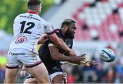 20 May 2022; Lukhanyo Am of Cell C Sharks is tackled by Stuart McCloskey of Ulster during the United Rugby Championship match between Ulster and Cell C Sharks at Kingspan Stadium in Belfast. Photo by Brendan Moran/Sportsfile