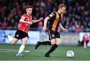 20 May 2022; Paul Doyle of Dundalk in action against Matty Smith of Derry City during the SSE Airtricity League Premier Division match between Derry City and Dundalk at The Ryan McBride Brandywell Stadium in Derry. Photo by Ben McShane/Sportsfile