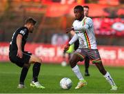 20 May 2022; Junior Ogedi-Uzokwe of Bohemians in action against Colm Horgan of Sligo Rovers during the SSE Airtricity League Premier Division match between Bohemians and Sligo Rovers at Dalymount Park in Dublin. Photo by Michael P Ryan/Sportsfile