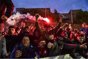 20 May 2022; Shelbourne supporters celebrate after the SSE Airtricity League Premier Division match between St Patrick's Athletic and Shelbourne at Richmond Park in Dublin. Photo by Eóin Noonan/Sportsfile