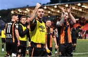 20 May 2022; Patrick Hoban of Dundalk celebrates after his side's victory in the SSE Airtricity League Premier Division match between Derry City and Dundalk at The Ryan McBride Brandywell Stadium in Derry. Photo by Ben McShane/Sportsfile