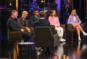 20 May 2022; The Late Late Show presenter Ryan Tubridy interviews guests, from left, Republic of Ireland manager Stephen Kenny, Republic of Ireland women's manager Vera Pauw and Republic of Ireland internationals Gavin Bazunu, Chloe Mustaki and Jessie Stapleton during the FAI Centenary Late Late Show Special at RTE Studios in Dublin. Photo by Stephen McCarthy/Sportsfile