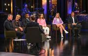 20 May 2022; The Late Late Show presenter Ryan Tubridy with guests, from left, Republic of Ireland manager Stephen Kenny, Republic of Ireland women's manager Vera Pauw and Republic of Ireland internationals Gavin Bazunu, Chloe Mustaki, Jessie Stapleton and Dara O’Shea during the FAI Centenary Late Late Show Special at RTE Studios in Dublin. Photo by Stephen McCarthy/Sportsfile
