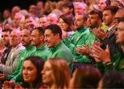 20 May 2022; Ireland Cerebral Palsy captain Joe Markey and team-mates during the FAI Centenary Late Late Show Special at RTE Studios in Dublin. Photo by Stephen McCarthy/Sportsfile
