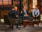 20 May 2022; Former Republic of Ireland internationals, from left, Packie Bonner, David O’Leary and Niall Quinn with The Late Late Show presenter Ryan Tubridy during the FAI Centenary Late Late Show Special at RTE Studios in Dublin. Photo by Stephen McCarthy/Sportsfile
