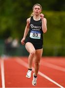 21 May 2022; Lucy-May Sleeman of Bruce College Cork, on her way to winning competing the senior girls 200m during the Irish Life Health Munster Schools Track and Field Championships at Templemore AC, in Templemore, Tipperary. Photo by Sam Barnes/Sportsfile