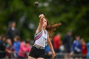 21 May 2022; Ava Palmer of St Marys Newport, Tipperary, competing in the junior girls shot put during the Irish Life Health Munster Schools Track and Field Championships at Templemore AC, in Templemore, Tipperary. Photo by Sam Barnes/Sportsfile