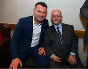 20 May 2022; Former Republic of Ireland international Shay Given and former Republic of Ireland kit manager Charlie O'Leary during the FAI Centenary Late Late Show Special at RTE Studios in Dublin. Photo by Stephen McCarthy/Sportsfile