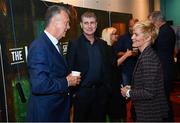 20 May 2022; Former Republic of Ireland international David O’Leary, Republic of Ireland manager Stephen Kenny and Republic of Ireland women's manager Vera Pauw during the FAI Centenary Late Late Show Special at RTE Studios in Dublin. Photo by Stephen McCarthy/Sportsfile