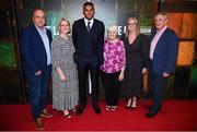 20 May 2022; Republic of Ireland international Gavin Bazunu and family during the FAI Centenary Late Late Show Special at RTE Studios in Dublin. Photo by Stephen McCarthy/Sportsfile