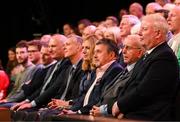 20 May 2022; Former Republic of Ireland kit manager Charlie O'Leary and his son John, right, during the FAI Centenary Late Late Show Special at RTE Studios in Dublin. Photo by Stephen McCarthy/Sportsfile