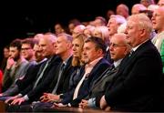 20 May 2022; Former Republic of Ireland kit manager Charlie O'Leary, and his son John, right, during the FAI Centenary Late Late Show Special at RTE Studios in Dublin. Photo by Stephen McCarthy/Sportsfile