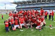 21 May 2022; Louth players celebrate after their side's victory in the Lory Meagher Cup Final match between Longford and Louth at Croke Park in Dublin. Photo by Piaras Ó Mídheach/Sportsfile