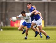 21 May 2022; Stephen Curry of Waterford in action against JP Hurley of Wicklow during the Tailteann Cup Preliminary Round match between Wicklow and Waterford at County Grounds in Aughrim, Wicklow. Photo by Daire Brennan/Sportsfile