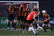 20 May 2022; Will Patching of Derry City takes a freekick during the SSE Airtricity League Premier Division match between Derry City and Dundalk at The Ryan McBride Brandywell Stadium in Derry. Photo by Ben McShane/Sportsfile