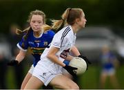 21 May 2022; Katie Ray of Kildare in action against Lauren Moore of Tipperary during the Ladies Football U14 All-Ireland Gold Final match between Kildare and Tipperary at Crettyard GAA in Laois. Photo by Ray McManus/Sportsfile