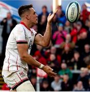 20 May 2022; James Hume of Ulster celebrates after scoring his side's third try during the United Rugby Championship match between Ulster and Cell C Sharks at Kingspan Stadium in Belfast. Photo by John Dickson/Sportsfile