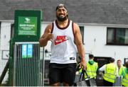 21 May 2022; Bundee Aki of Connacht arrives before the United Rugby Championship match between Connacht and Zebre Parma at The Sportsground in Galway. Photo by George Tewkesbury/Sportsfile