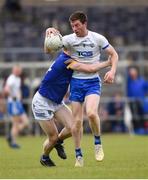 21 May 2022; Jason Curry of Waterford in action against Kevin Quinn of Wicklow during the Tailteann Cup Preliminary Round match between Wicklow and Waterford at County Grounds in Aughrim, Wicklow. Photo by Daire Brennan/Sportsfile